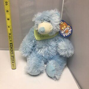 King Plush Fluffy Blue Pastel Teddy Bear Baby Shower Easter Plush Stuffed Animal